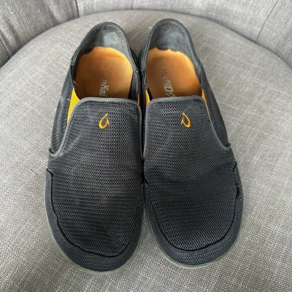 Olukai Nohea Shoes Mens Sz 8.5 Gray Breathable Slip On Mesh Sneaker Loafer - Picture 3 of 10